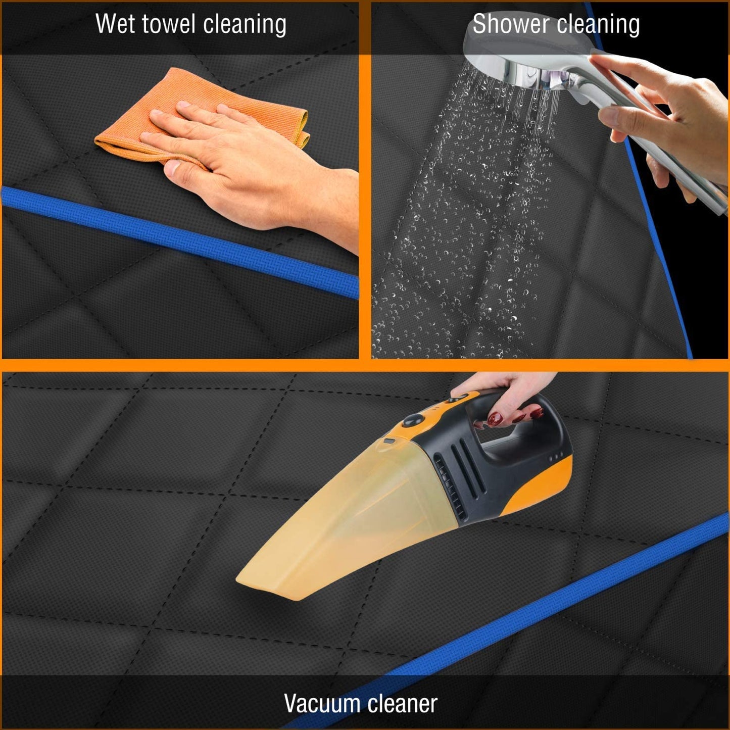 Blue XL Car Rear Seat Cover for Dogs, Durable Waterproof & Scratch Resistant Vehicle Backseat Protector, Extra Large Nonslip Dog Accessory & Pet Protection for Back Seats, Machine Washable