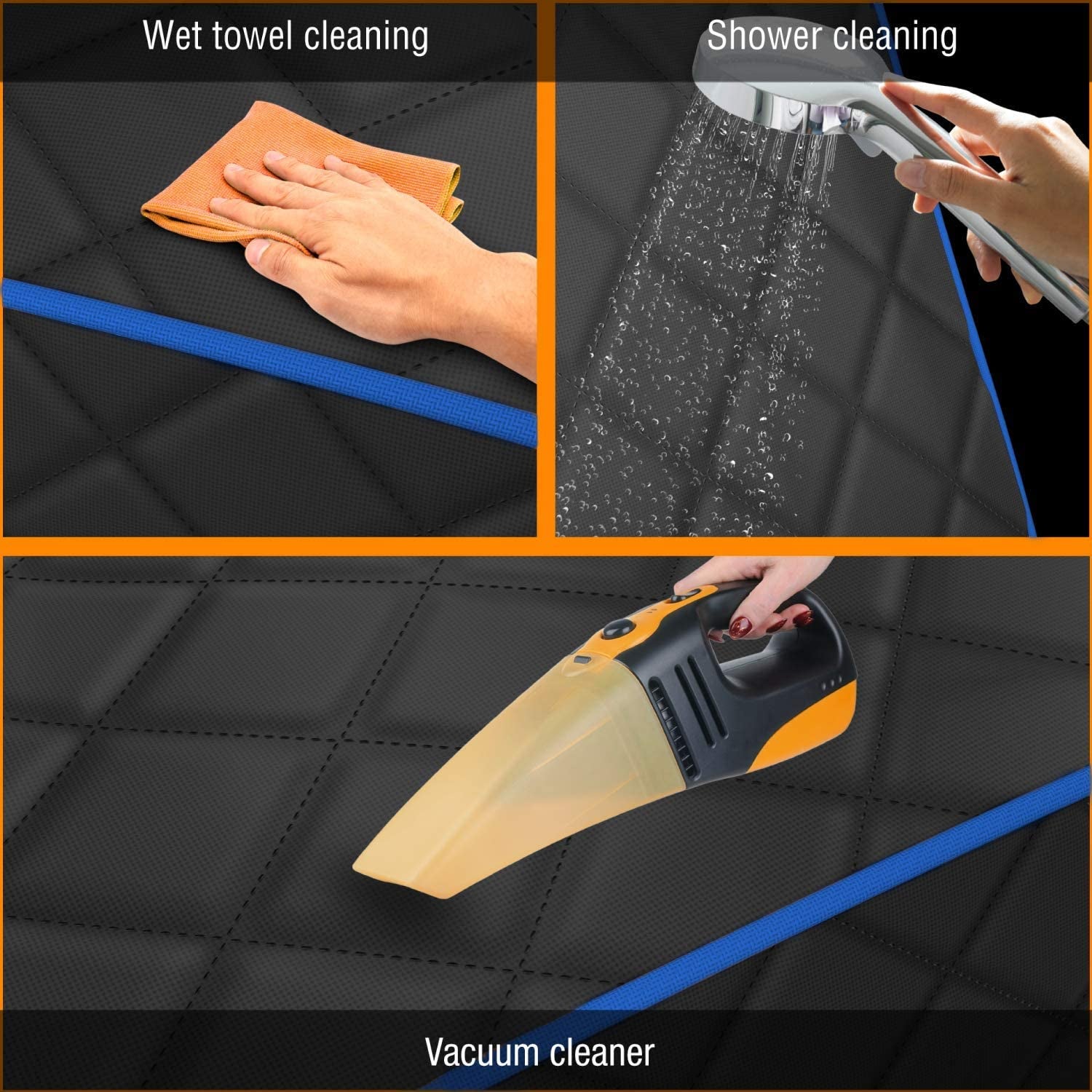 Blue XL Car Rear Seat Cover for Dogs, Durable Waterproof & Scratch Resistant Vehicle Backseat Protector, Extra Large Nonslip Dog Accessory & Pet Protection for Back Seats, Machine Washable